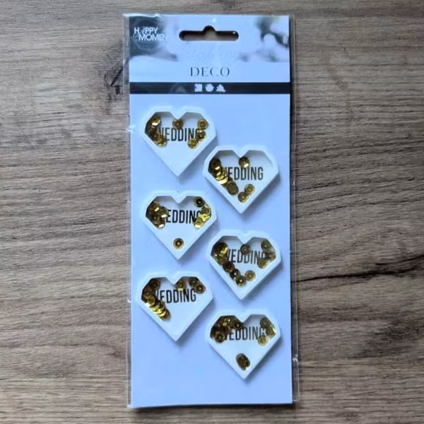 Shaker klistremerker Hjerter 6 stk