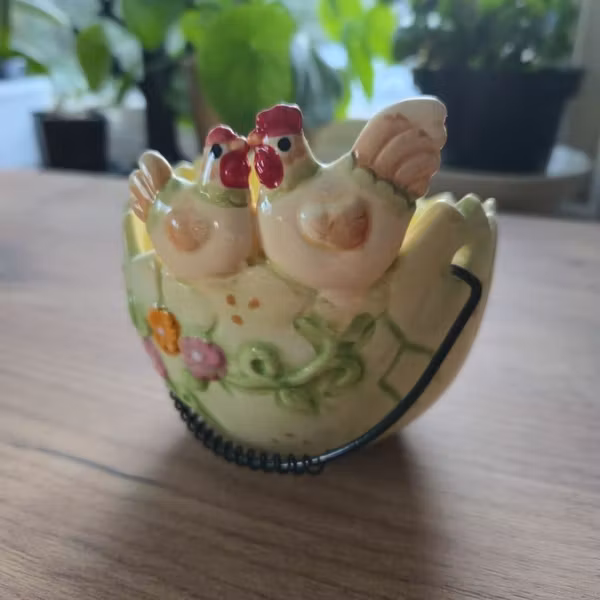 Vintage Påskeskål – Høne og Kylling