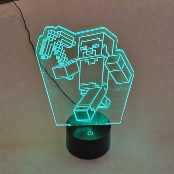 Minecraft Steve 3D LED-Lampe ( Brukt )