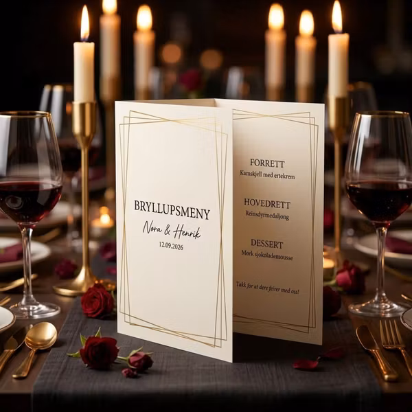 Dobbeltbrettet Meny A5 (4 s.)