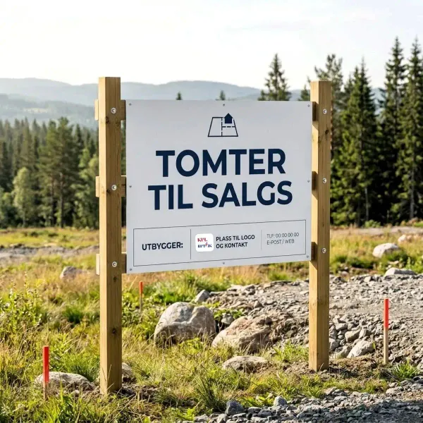 Eiendomsskilt & Meglerskilt ("Til Salgs" / Tomteskilt i 3 mm Dibond)