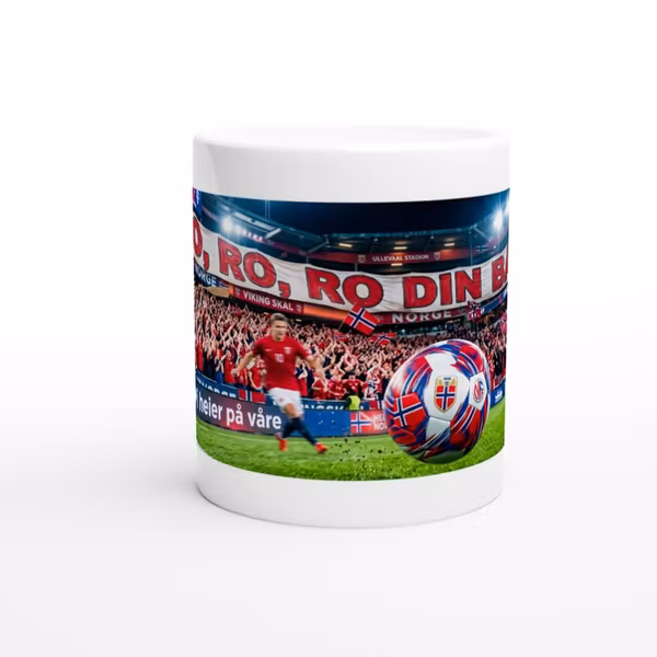Norge Supporter Kaffekopp 3,3 dl – «Ro, Ro Din Båt»