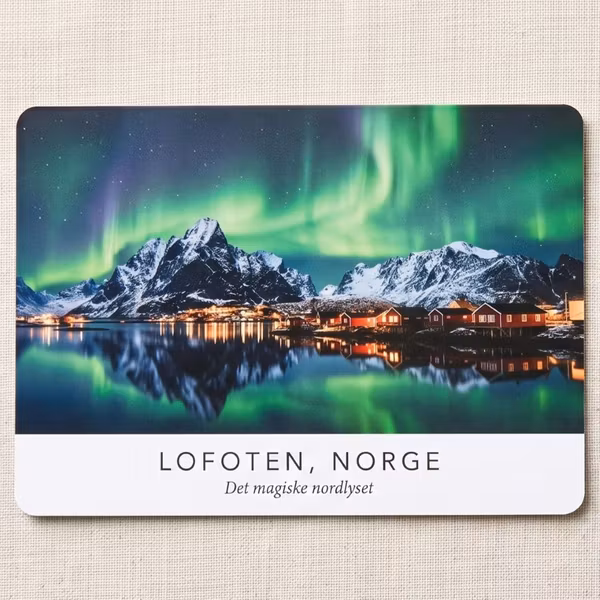 Eksklusivt Postkort A6 – Lofoten, Norge («Det magiske nordlyset»)
