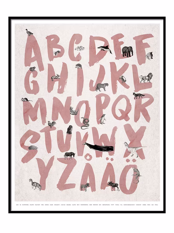 Alfabet Poster - Rosa