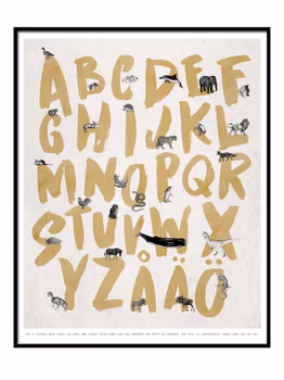 Alfabet Poster - Gul