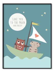 Cat & Owl Poster