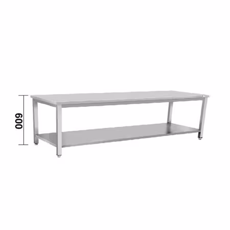 Arbetsbänk Premium låg i rostfritt stål – 1000 × 700 mm