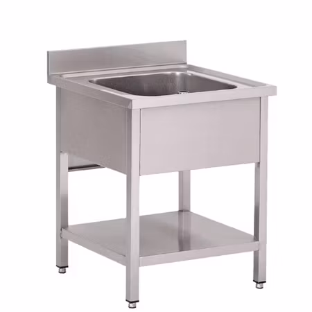 Diskbänk Eco i rostfritt stål – 600 × 700 mm