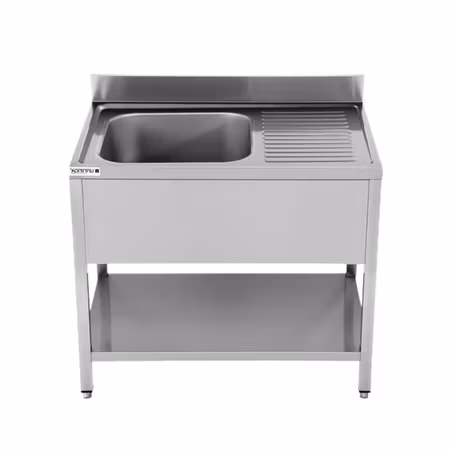 Diskbänk Eco i rostfritt stål – 1000 × 700 mm - diskho vänster