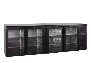 Tefcold CBC410G – extra rymlig barkyl med 4 glasdörrar