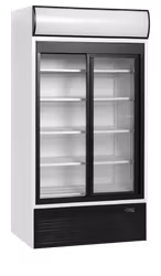 Tefcold FSC1000S – displaykyl med skjutglasdörrar och belyst topp