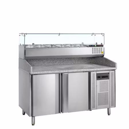 Pizzakylbänk 2 dörrar med kylränna GN1/3 – Tefcold PT1200