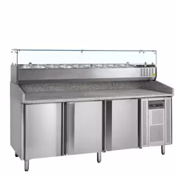 Pizzakylbänk 3 dörrar med kylränna GN1/3 – Tefcold PT1300