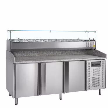 Pizzakylbänk 3 dörrar med kylränna GN1/3 – Tefcold PT1300
