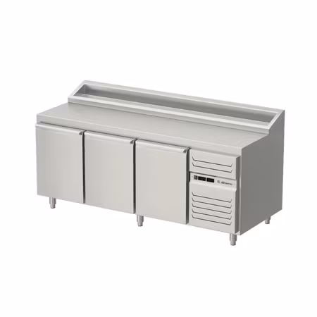 Pizzakylbänk 3 dörrar med kylränna GN1/6 - Allthermo