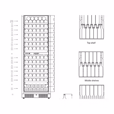Vinkyl Tefcold 2 zoner 350L – TFW400-2S | Kitchen2Food