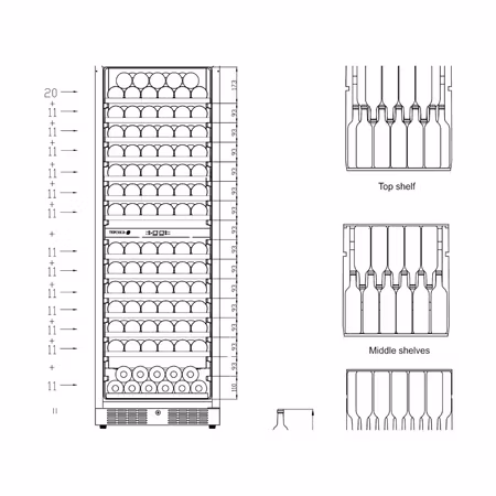 Vinkyl Tefcold 2 zoner 350L – TFW400-2S | Kitchen2Food