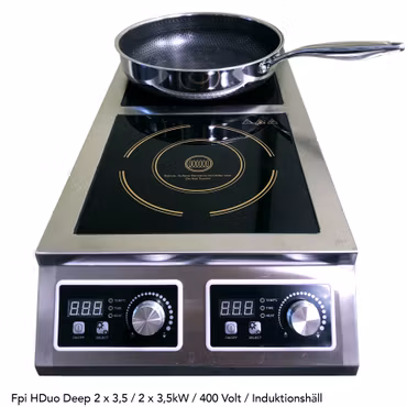 Induktionshäll FPI HDuo Deep 2 × 3,5 kW 400V – Djup Modell