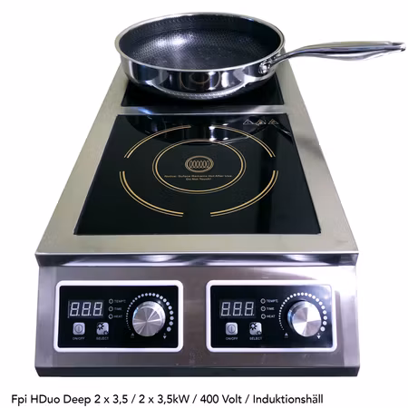 Induktionshäll FPI HDuo Deep 2 × 3,5 kW 400V – Djup Modell