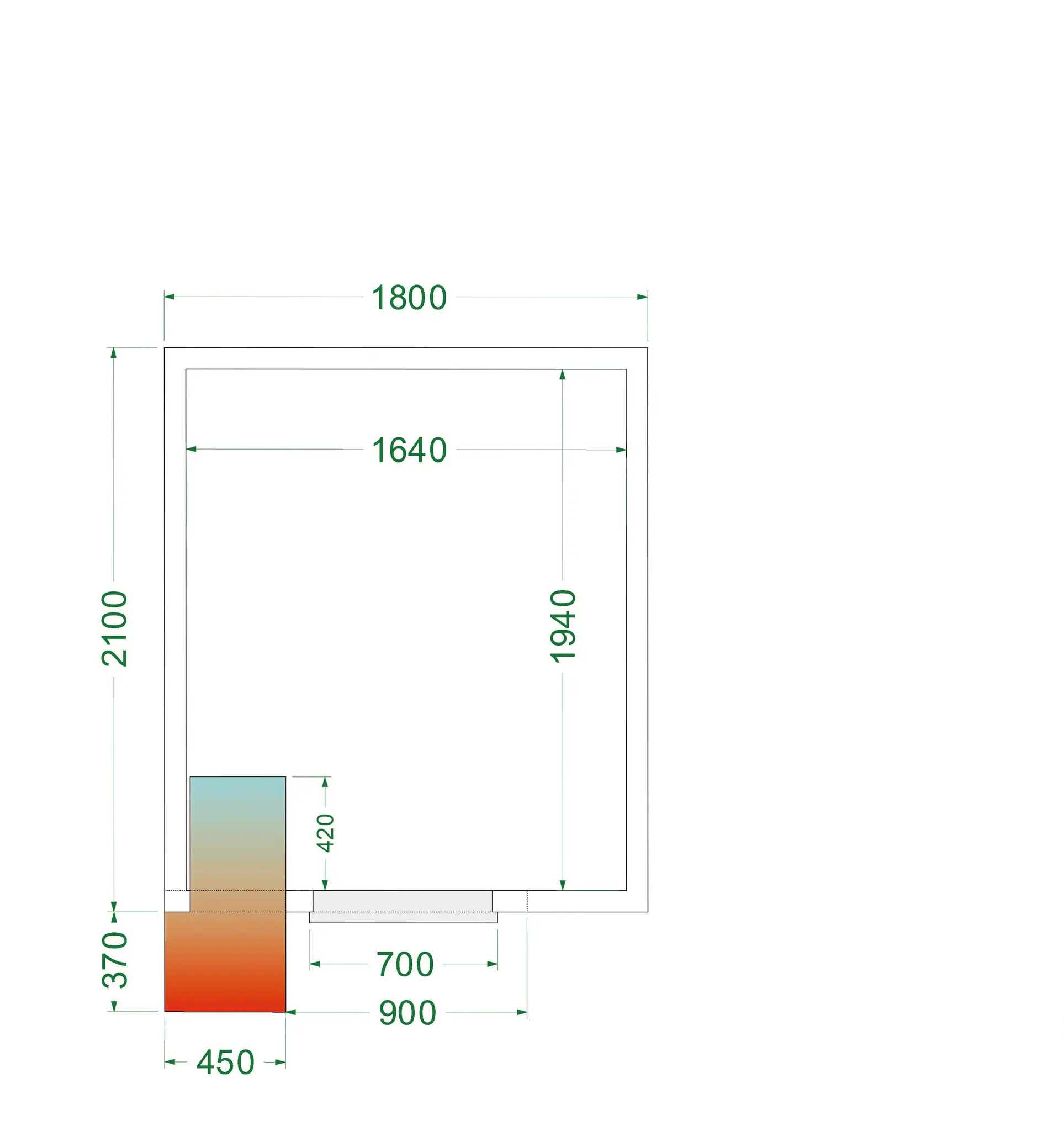 TEFCOLD CRPF1821 – Komplett kylrum 1800 × 2100 mm