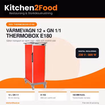 Värmevagn SDX 12 x GN 1/1, Thermobox E180