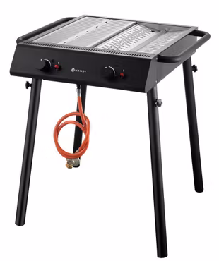 Xantos svart gasolgrill, HENDI, svart, 9,5kW, 770x710x(H)870mm