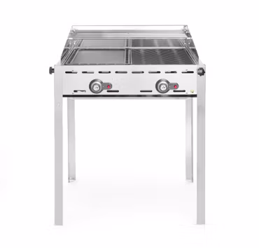 Green Fire med 2 brännare, HENDI, Profi Line, emaljerad gjutjärn Gastronorm 1/1 stekhäll och galler, 11,6kW, 740x615x(H)825mm