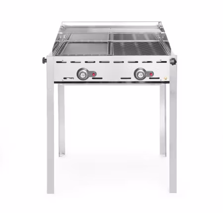 Green Fire med 2 brännare, HENDI, Profi Line, emaljerad gjutjärn Gastronorm 1/1 stekhäll och galler, 11,6kW, 740x615x(H)825mm