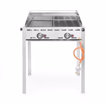 Green Fire med 2 brännare, HENDI, Profi Line, emaljerad gjutjärn Gastronorm 1/1 stekhäll och galler, 11,6kW, 740x615x(H)825mm