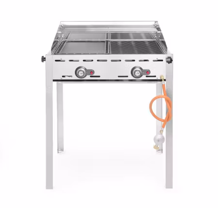 Green Fire med 2 brännare, HENDI, Profi Line, emaljerad gjutjärn Gastronorm 1/1 stekhäll och galler, 11,6kW, 740x615x(H)825mm