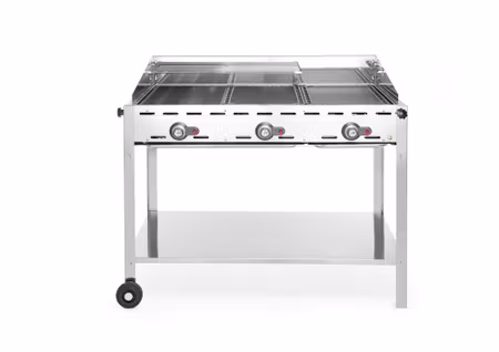 Green Fire med 3 brännare, HENDI, Profi Line, utrustad med a nedre hyllplan och hjul., 17,4kW, 1078x612x(H)825mm