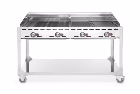 Green Fire med 4 brännare, HENDI, Profi Line, på hjulstativ, ljusgrå, 22kW, 1400x612x(H)825mm