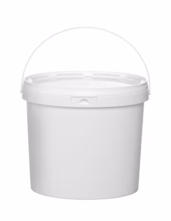 Hink, HENDI, yta för tryck eller etikett: 645x160 mm, 5,8L, vit, ⌀260x(H)195mm
