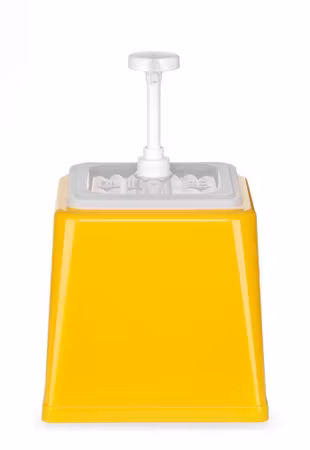 Såsdispenser med pump, HENDI, 2,5L, gul, 230x210x(H)327mm