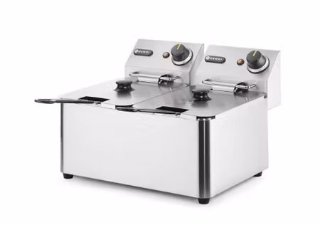 Fritös 2x4 L, HENDI, Kitchen Line, 8L, 230V/6000W, 470x380x(H)315mm