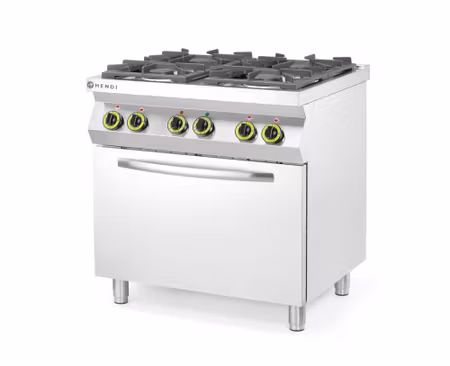 Gasolspis 4-brännare med varmluftsugn GN 1/1, HENDI, Kitchen Line, 230V/3000W, 19kW, 800x722x(H)900mm