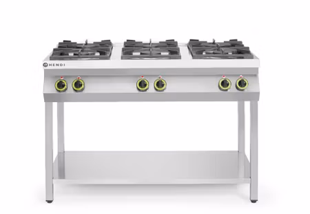Gasolspis 6-brännare öppen stativ, HENDI, Kitchen Line, 28,5kW, 1200x700x(H)900mm