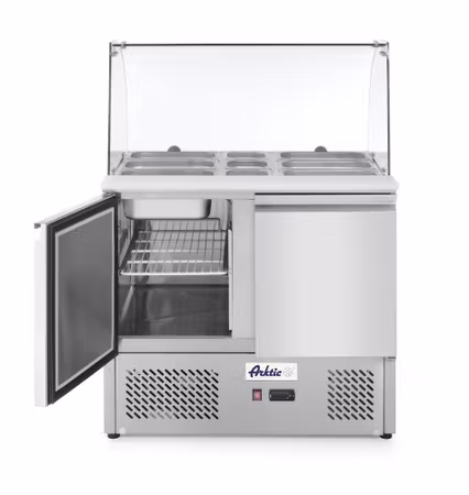 Saladette med två dörrar med glasöverbyggnad 300L, Arktic, 169L, 230V/310W, 700x900x(H)1300mm