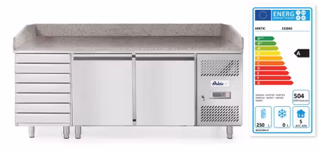 Pizzakylbänk, två dörrar, Arktic, 250L, 230V/250W, 800x2010x(H)840mm