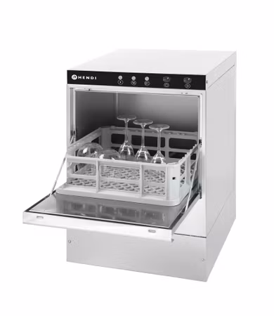 Glasdiskmaskin 40x40, elektromekanisk styrning, HENDI, Budget Line, med diskmedel pump, 230V/2800W, 470x510x(H)710mm
