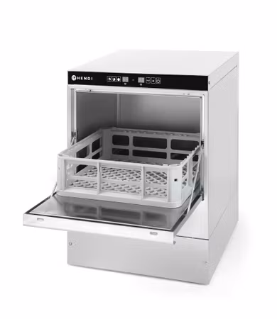 Glasdiskmaskin 40x40, elektromekanisk styrning, HENDI, Budget Line, med diskmedel pump, 230V/2800W, 470x510x(H)710mm