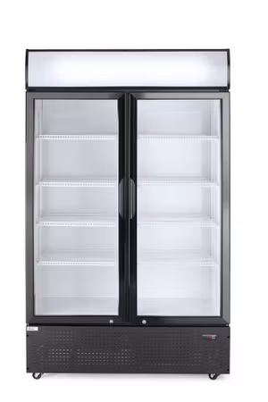 Barkyl med belyst skylt och två dörrar, Arktic, 512L, svart, 230V/510W, 1120x585x(H)1900mm