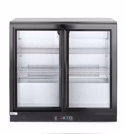 Barkyl med två skjutdörrar, Arktic, 158L, svart, 230V/160W, 520x900x(H)870mm