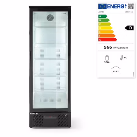 Barkyl en dörr, Arktic, 300L, svart, 230V/195W, 528x600x(H)1820mm