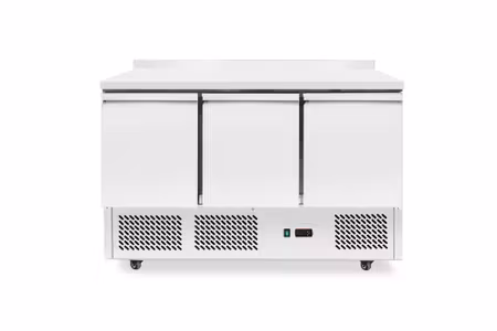 Kylbänk med tre dörrar, Arktic, med 40 mm bakkant, 254L, silver, 230V/220W, 1365x700x(H)908mm