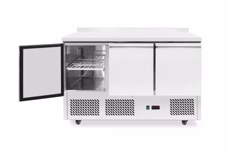 Kylbänk med tre dörrar, Arktic, med 40 mm bakkant, 254L, silver, 230V/220W, 1365x700x(H)908mm
