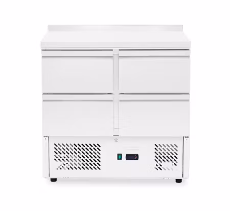 Kylbänk med fyra lådor, Arktic, med 40 mm bakkant, 97L, silver, 230V/220W, 900x700x(H)908mm