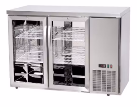 Barkylbänk, glasdörrar, Arktic, 6 hyllplan, 493L, silver, 230V/185W, 1826x631x(H)865mm