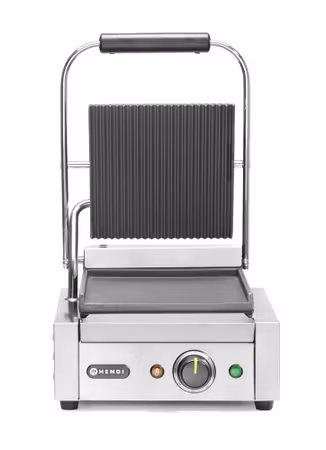 Kontaktgrill – enkelt utförande, HENDI, räfflad överplatta och slät underplatta, 230V/1800W, 310x375x(H)216mm