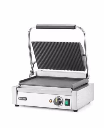 Kontaktgrill Panini, HENDI, räfflad överplatta och slät underplatta, 230V/2200W, 430x375x(H)216mm